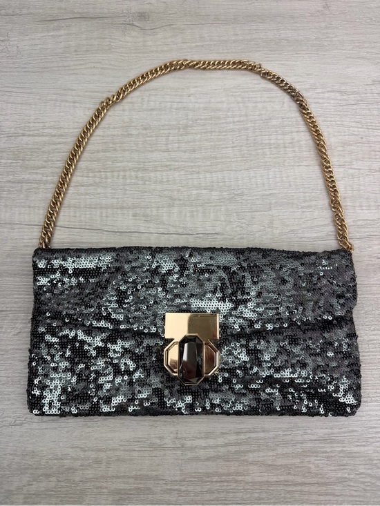 Deux Lux Handbags - Deux Lux Sequin Shoulder Bag Black Silver Clutch Purse